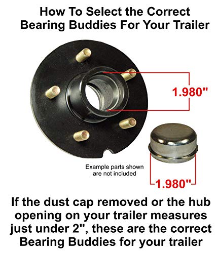 Bearing Buddy Stainless Steel Bearing Protectors, 1.980" Diameter, Model 1980A-SS, Auto Check with Bras - Pair