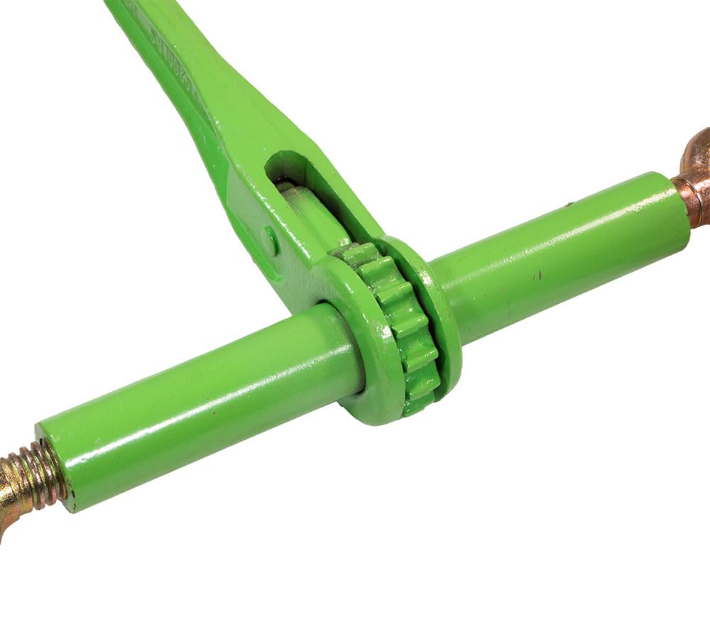 Mytee Products 4 Pack 3/8'' - 1/2'' Hi-Viz Green Heavy Duty Ratchet Load Chain Binder With Grab Hooks - 9,200 Lbs Working Load L