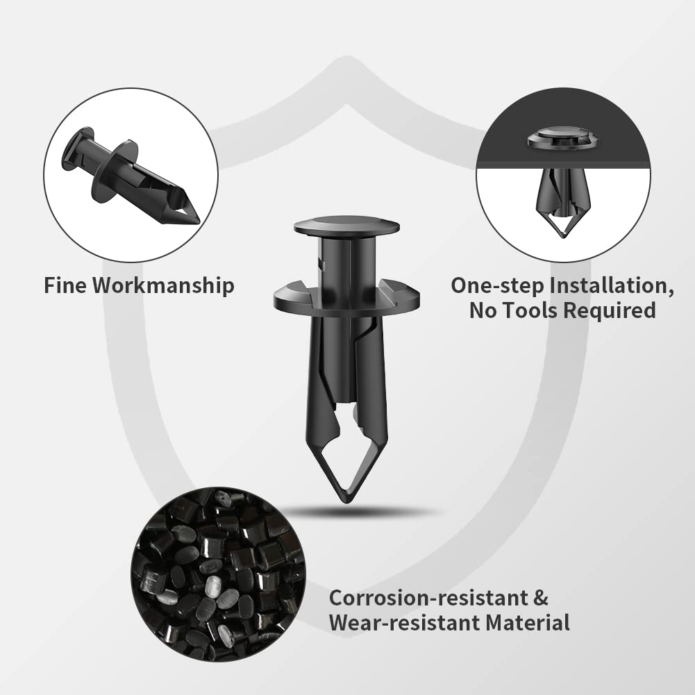 Alpha Rider 100Pcs 8Mm Fender Atv Push Retainer Clips Fastener For Honda Suzuki Kawasaki Polaris Sportsman Rangers Rzr Replace 7