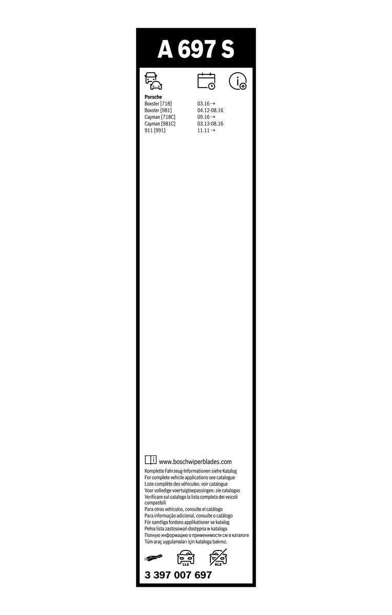 Bosch Wiper Blade Aerotwin A697S, Length: 530Mm/575Mm - Set Of Front Wiper Blades - Only For Left-Hand Drive (Eu)
