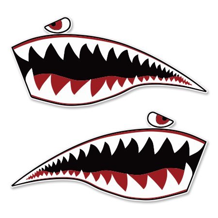Ak Wall Art Warhawk Shark Tiger Vinyl Sticker - Select Size