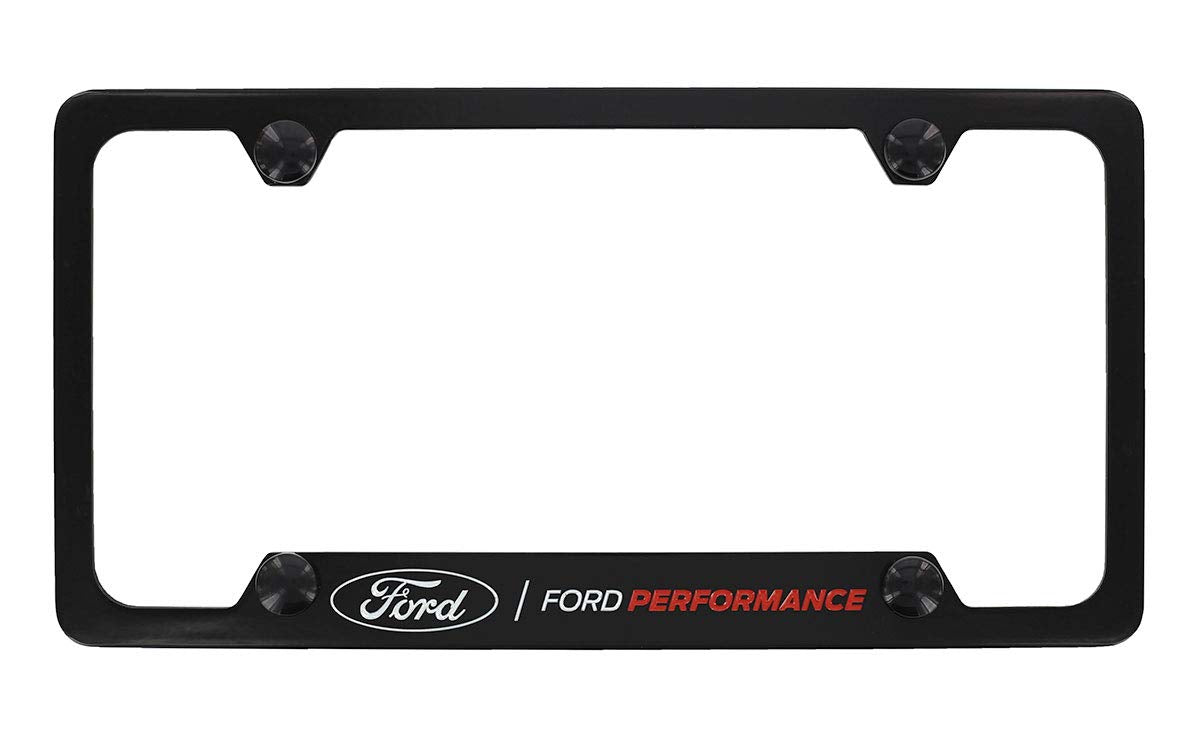 License Frame Inc. Ford Performance Wordmark Black Coated Metal License Plate Frame Holder