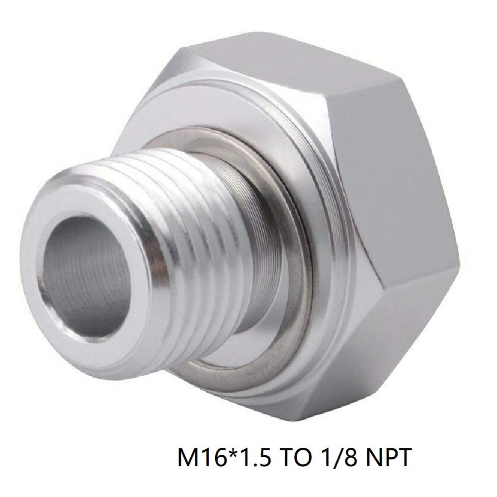 LS Engine Swap Intake Plug Coolant Temp Oil Pressure Sensor Adapter M16 M12 x 1.5 to 1/8 NPT for All GM LS Series Engines LS1 LS