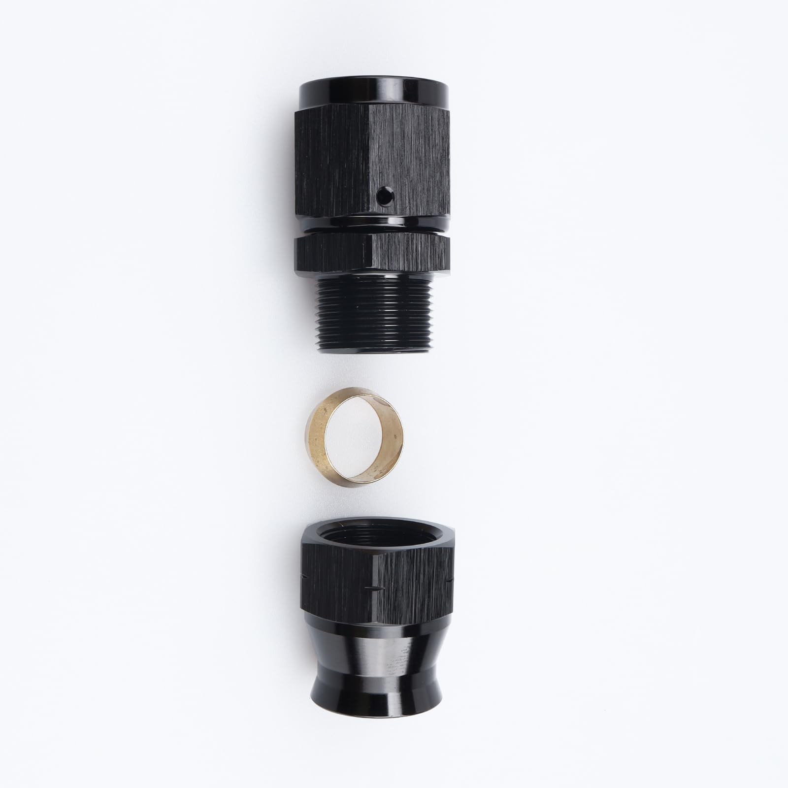 AC PERFORMANCE Aluminum Alloy -8 AN Female to 1/2'' Hardline Tube Fuel Fitting Compression Adapter Black