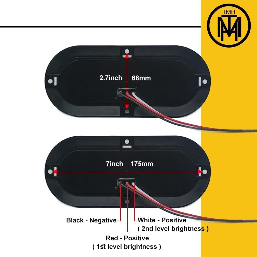 Tmh 6'' Oval White Led Trailer Tail Light Surface Mount 10 Led Waterproof Reverse Back Up Trailer Lights For Truck Rv Bus Lorry