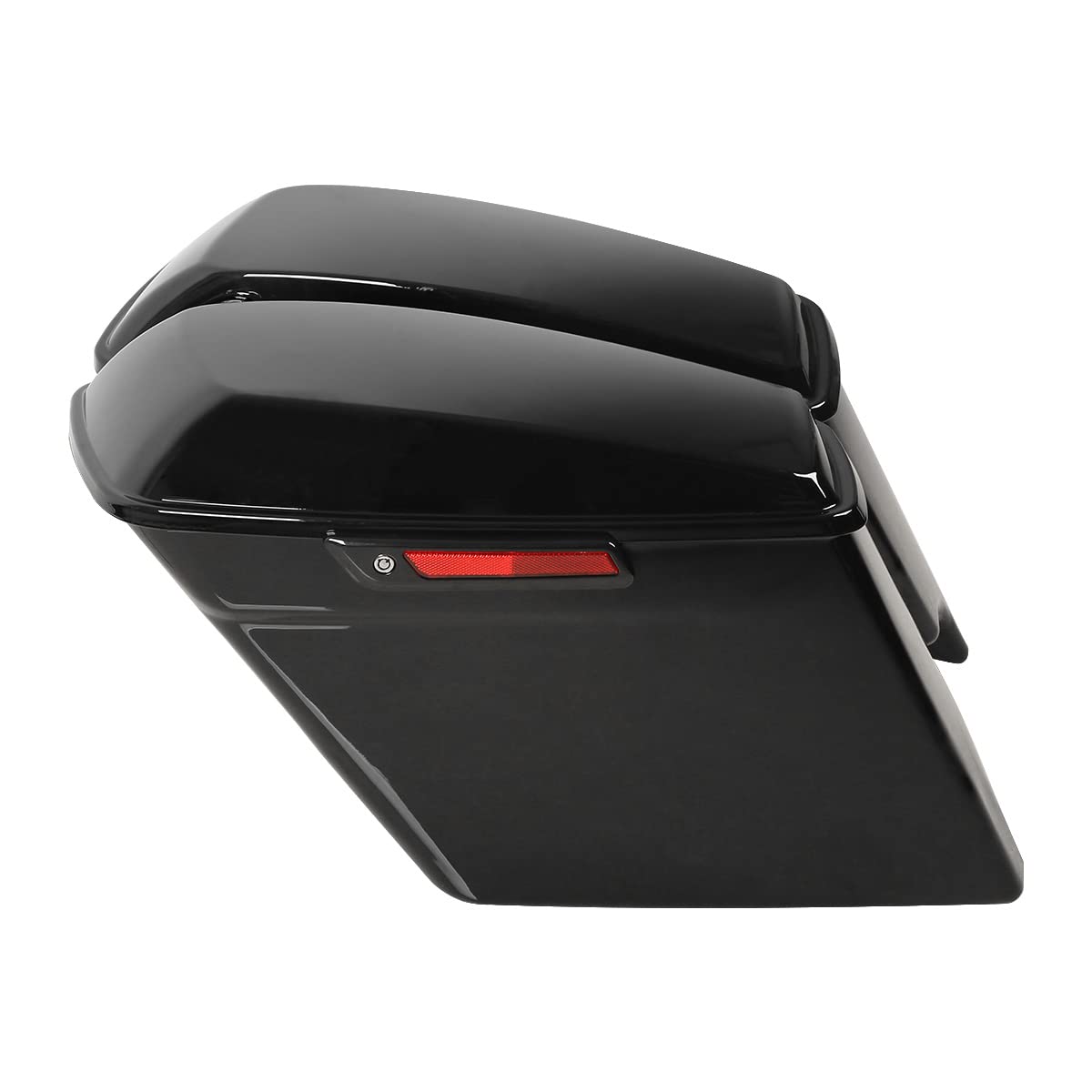 TCT-MOTORPARTS 5" Stretched Saddlebags - Gloss Black, ABS, Solid Lids, Fits 2014-2024 Harley Touring Models