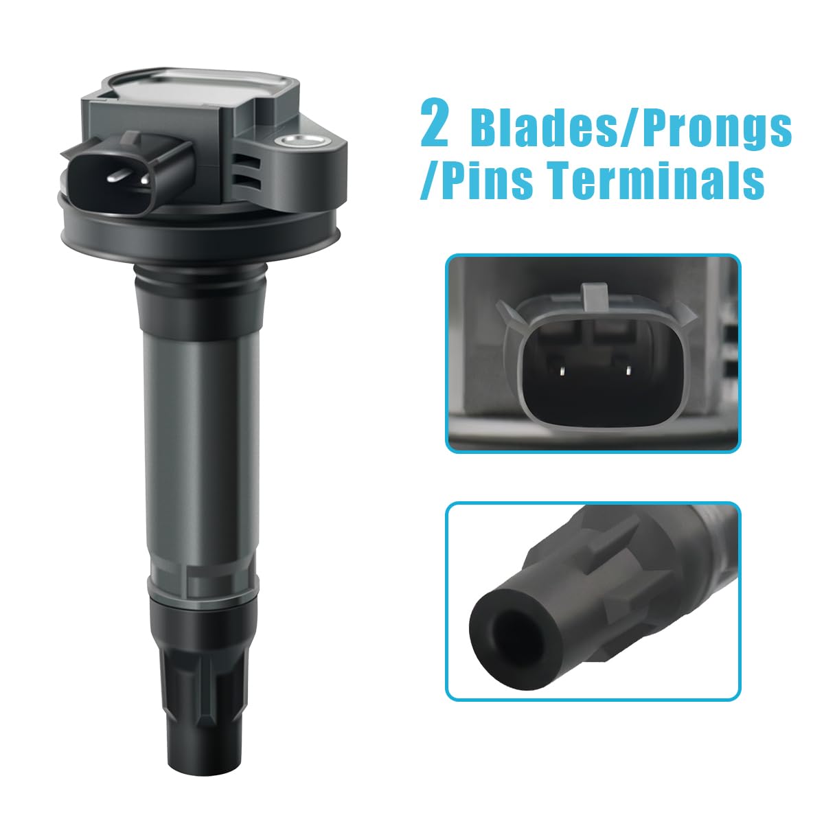 MAS Ignition Coil Pack Set of 6 & Motorcraft Spark Plug SP411, Compatible with Fusion, Lincoln, Mazda CX-9, Mercury, Model UF553, UF595