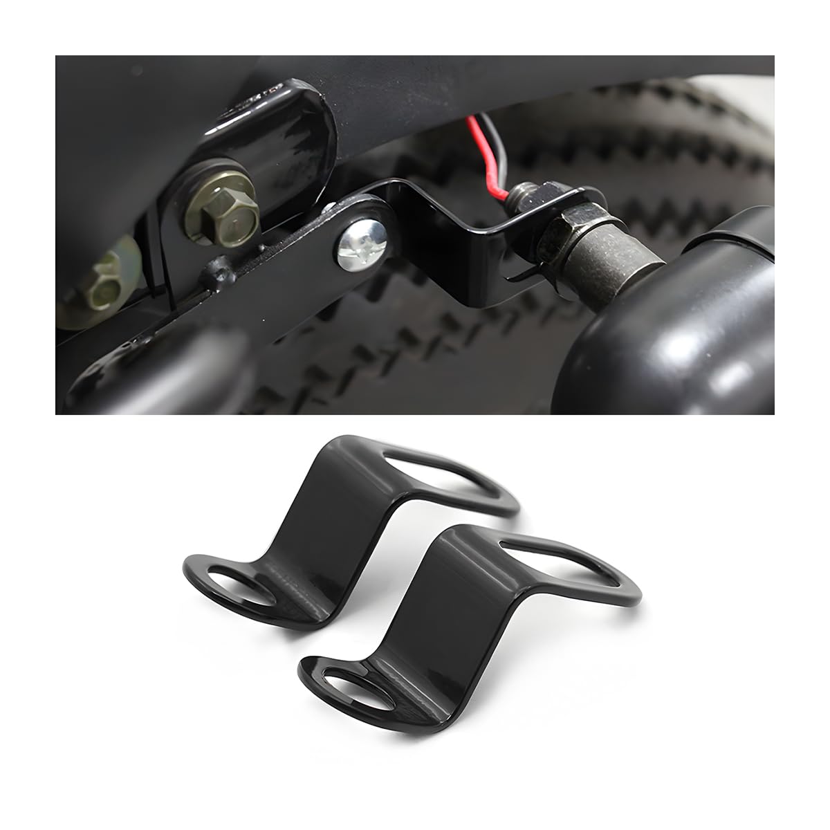 AUCELI Rear Turn Signals Brackets, 2PCS Motorcycle Rear Indicator Light Relocation Holder, Universal L Shape 12mm Hole Shock Bra