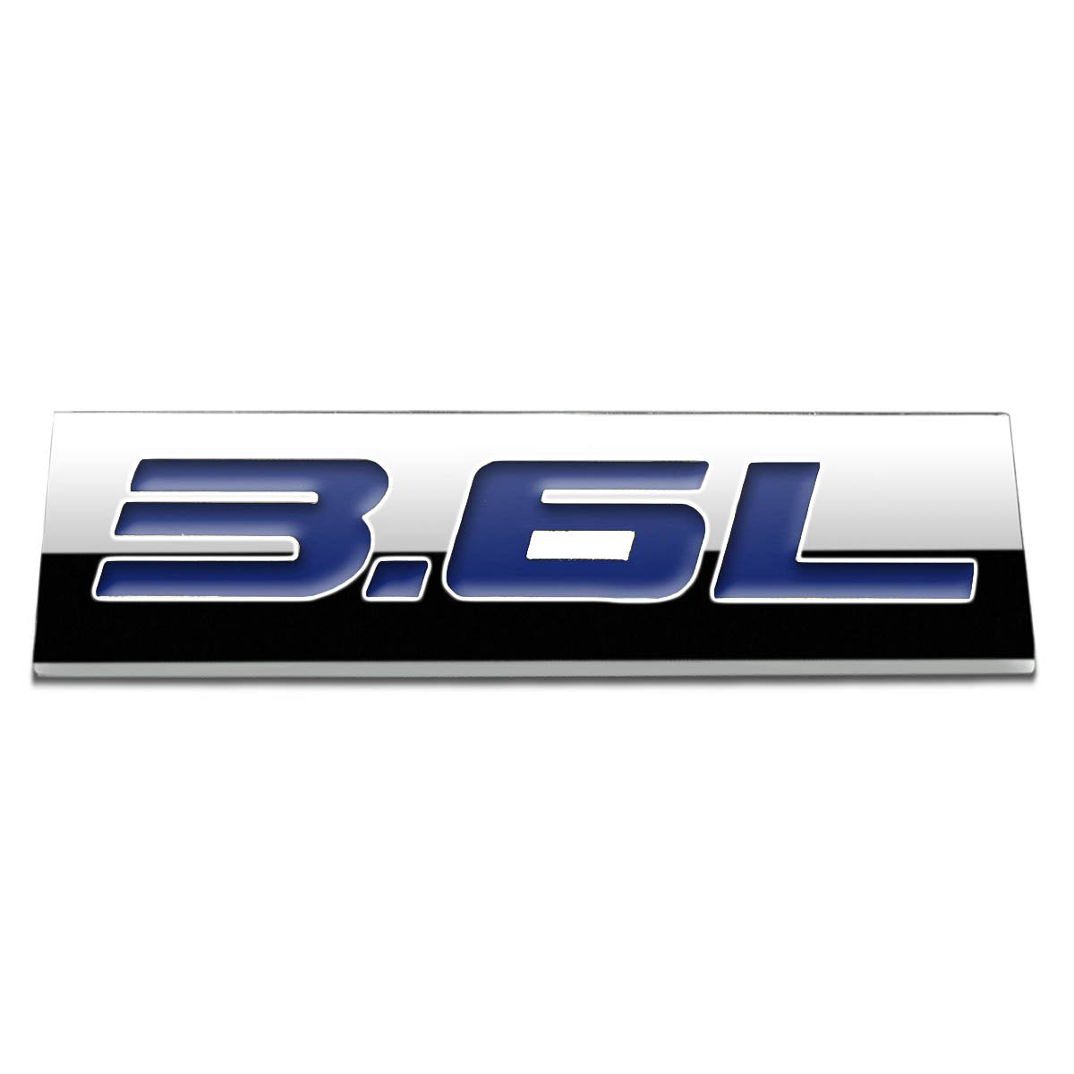 Trunk Sticker Decal Badge 3.6L Metal Emblem, Chrome Trim, Blue Letter