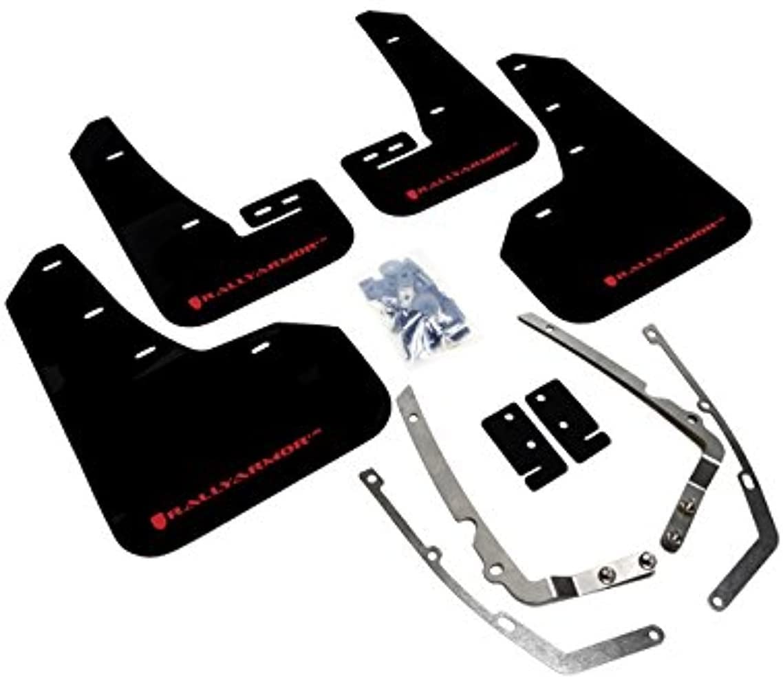 Rally Armor Mf37-Ur-Blk/Rd Black, Red Mud Flap With Logo (2015+ Vw Golf/Gti/Tsi Ur), 1 Pack