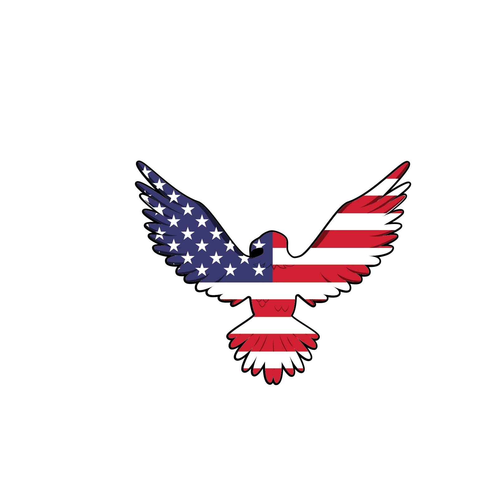 Signoogle 2Pcs Flying Eagle Flag Autographic Printed Laminated Cartoon Sticker For Car Bike Tank Bonnet Front Back Bumper Side E