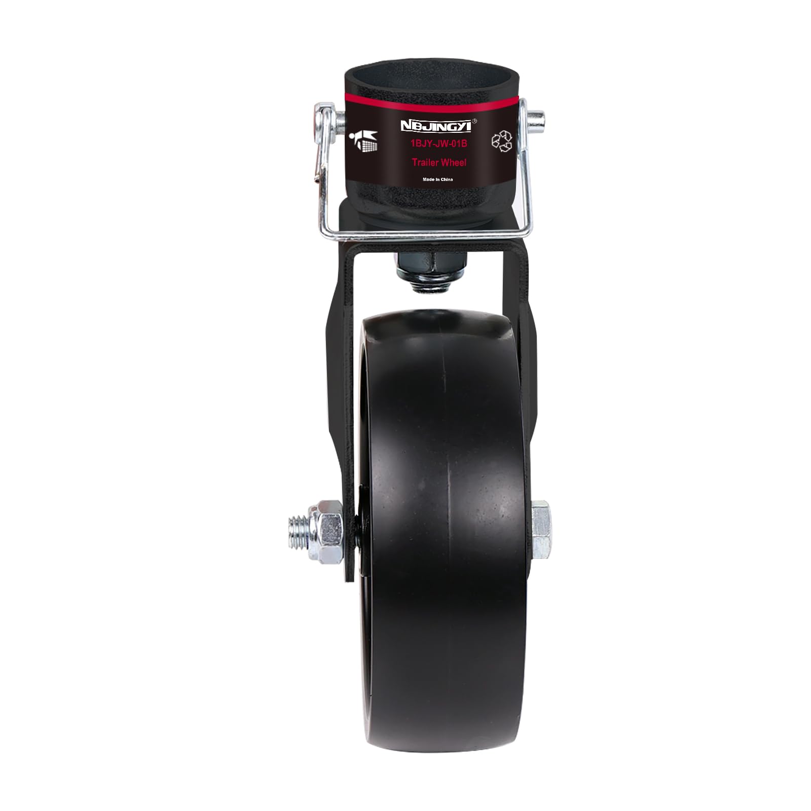 6'' Trailer Swirl Jack Caster Wheel 1200Lbs Capacity With Pin Base For Boat Hitch Camper Removable Black (Black)