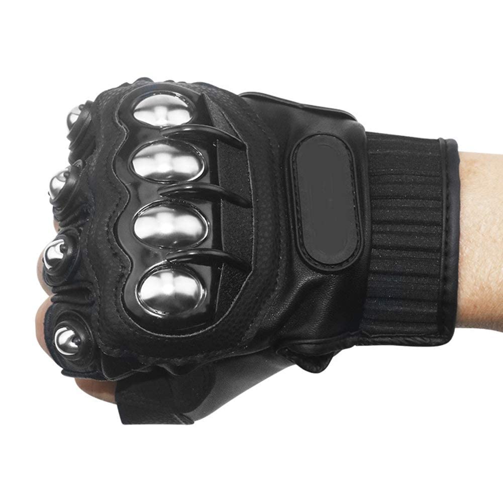 Steel Outdoor Knuckle Motorcycle Motorbike Powersports Safety Gloves (Medium, Touch Screen)