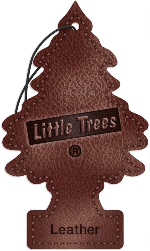 Little Trees Car Air Freshener | Hanging Paper Tree For Home Or Car | Leather Scent | 3 Pack