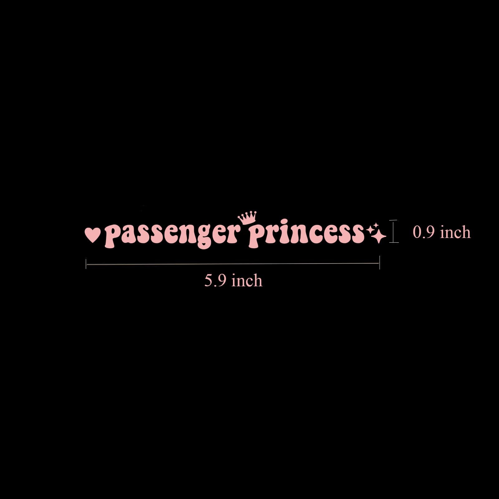 ColisPar Passenger Princess Sticker - Funny Vinyl Decal for Car, 6 Inch, Pink, JDM Style, Cute Accessories for Women and Girls