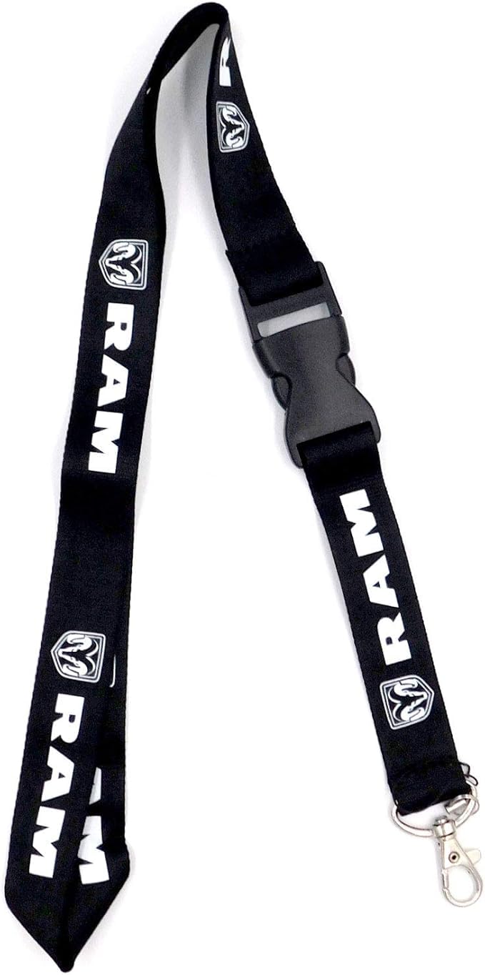 Au-TOMOTIVE GOLD Lanyard Neck Strap Key Chain - White Polyester, 24IN Universal Fit for Dodge RAM