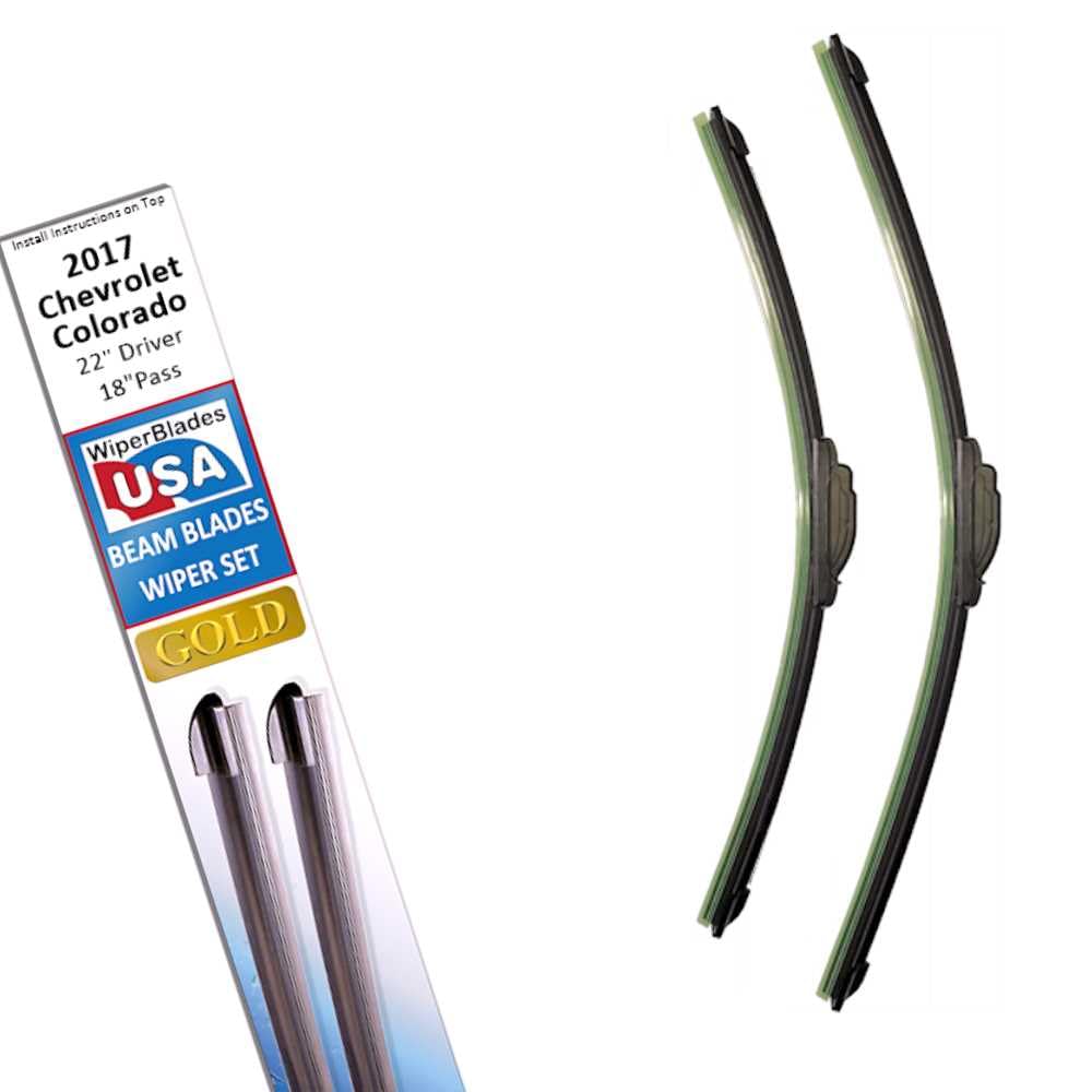 Beam Blade Wipers Set For 2017 Chevrolet Colorado Replacement Set - Wiperbladesusa Gold Beam Wiper Blades Wipers Set