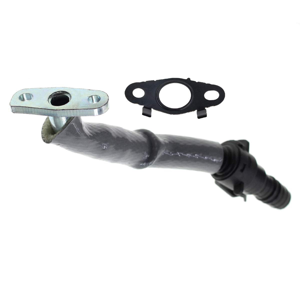 AUTOKAY Turbo Oil Return Pipe Tube with Gasket for 2011-2019 Chevy Cruze/Sonic/Trax, Buick Encore 1.4L, Rubber, Black