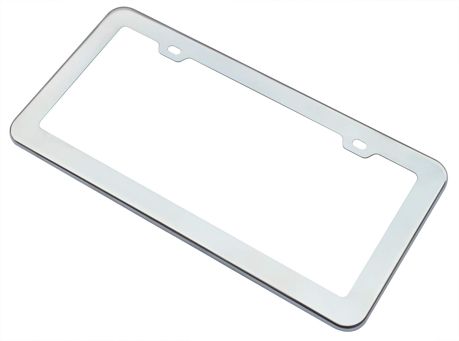 2PCs Creathome Stainless Steel License Plate Frames with Mirror Polish Color