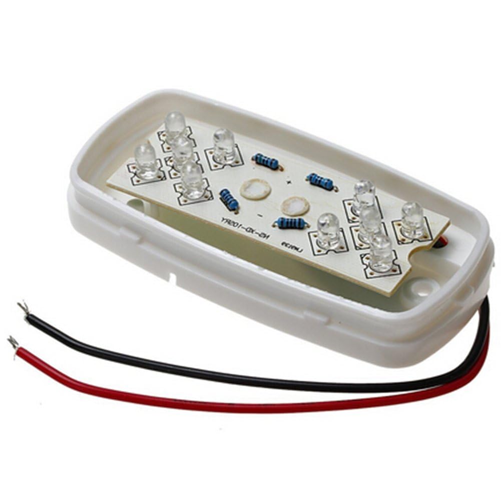 New Sun 2 Pcs Red Trailer Rv Side Marker Led Light, Bullseye/Tigereye/Double Bubble Clearance Light 10 Led, 12V 4X2 Rectangular,