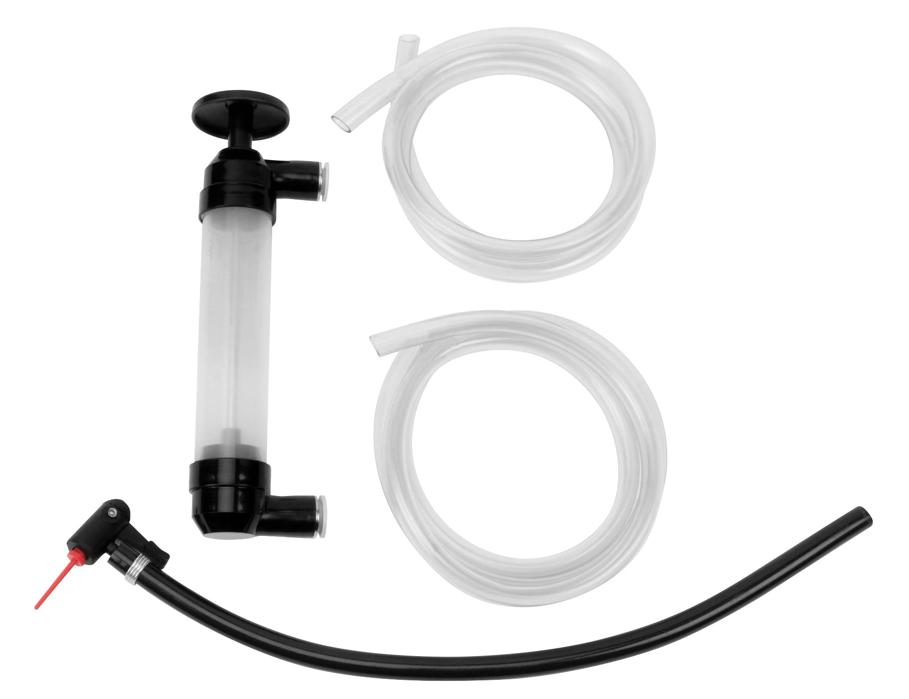 Performance Tool W1156 Grip Clip Transfer Pump/ Siphon Fluid Transfer Pump Kit for Water, Oil, Liquid, and Air, Black/Clear, 48-