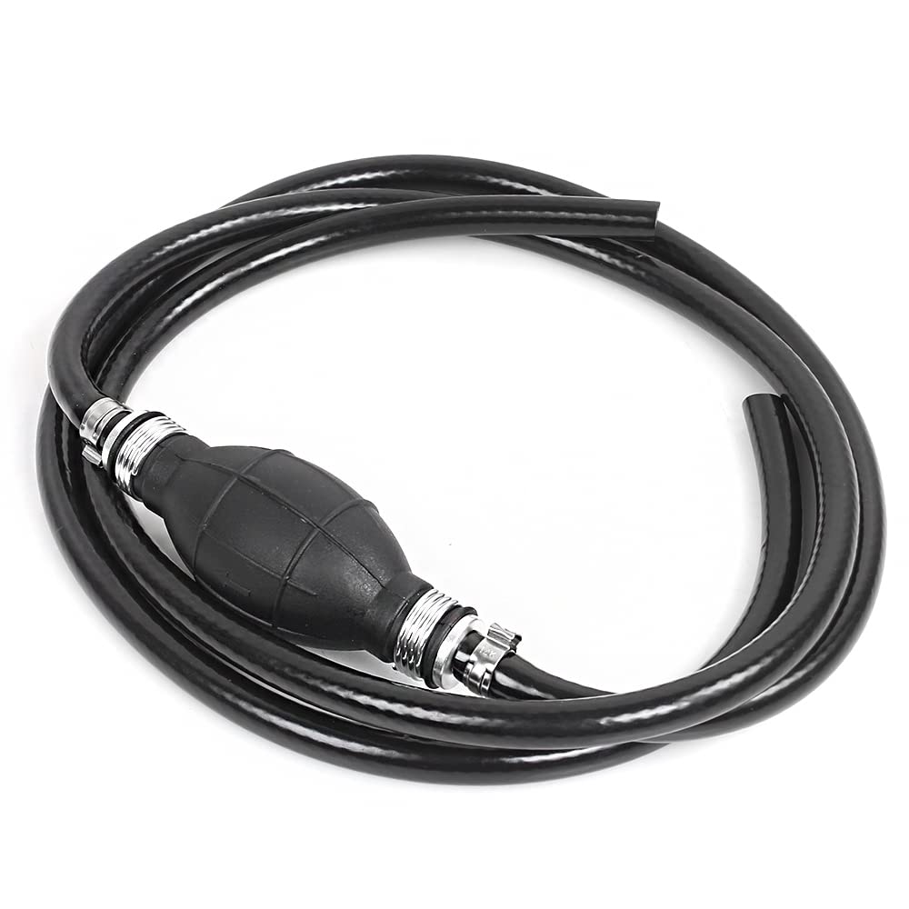 Bartoo Fuel Line Assembly,5/16In Nylon Braided Marine Boat Fuel Line Hose Assembly With 1Pcs Primer Bulb For Marine Outboard Boa