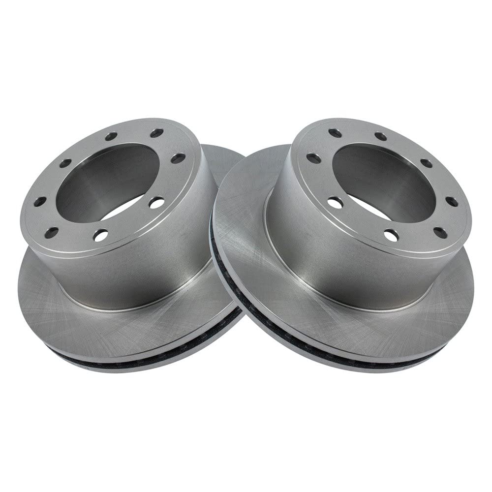 Trq Rear Brake Rotors Set Solid Compatible With 2005-2012 Ford F-250 Super Duty F-350 Super Duty