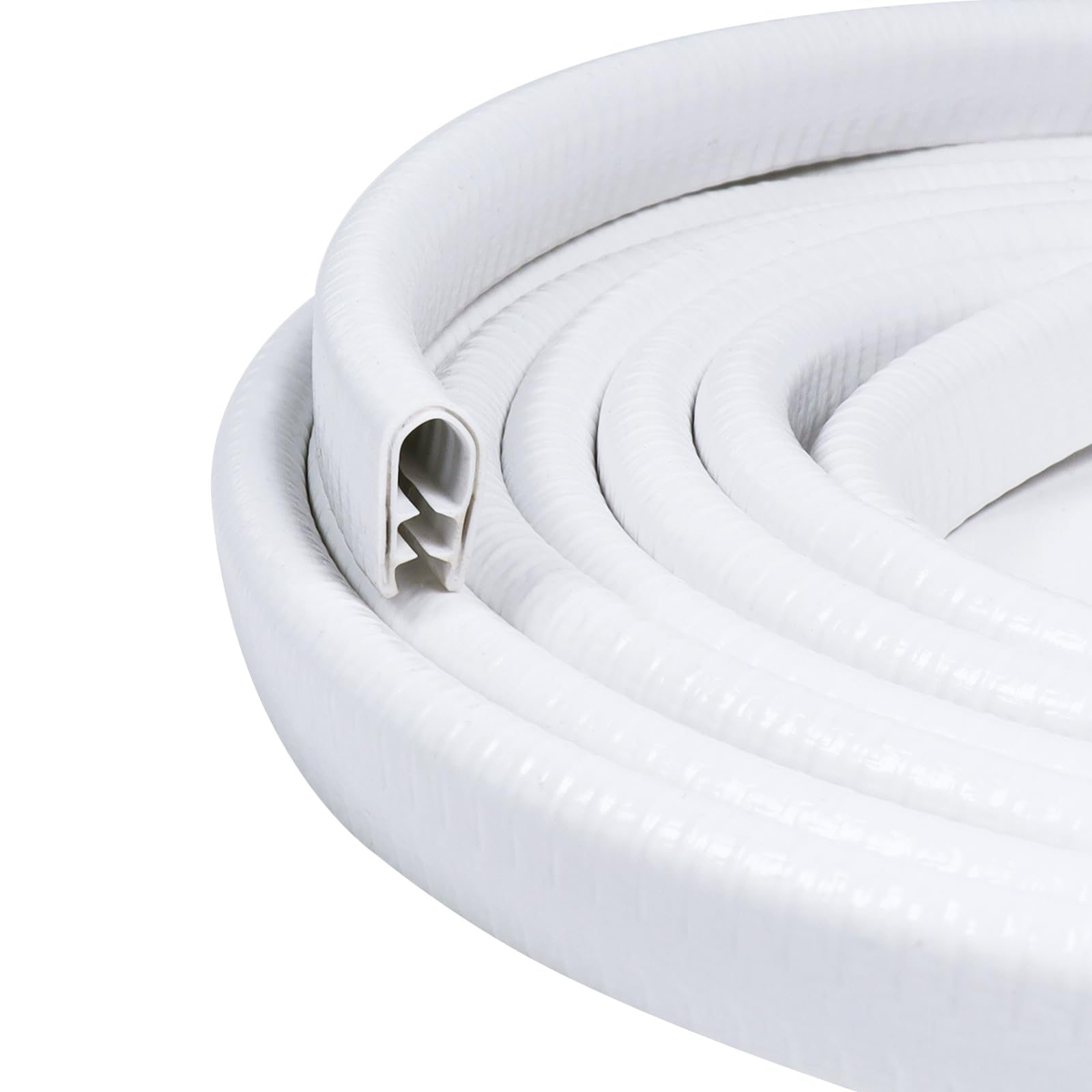 Goldwheel White Edge Trim U-Channel Rubber Trim Edge with Metal 1/2'' X 3/8'' - Fit Gap 3/64'' to1/4 Car Door Edge Sealing Strip