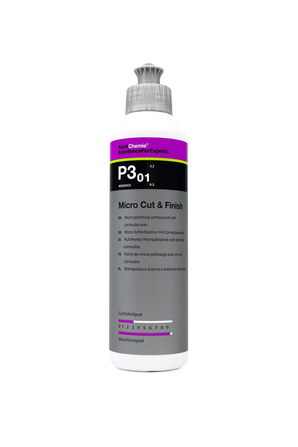 Koch-Chemie Micro Cut & Finish Polishing Compound with Carnauba Wax - Permanent Removal of Holograms, Fine Scratches & Sanding M