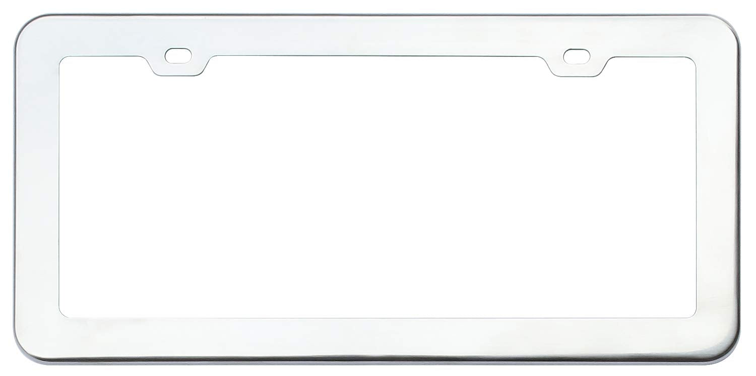 2PCs Creathome Stainless Steel License Plate Frames with Mirror Polish Color