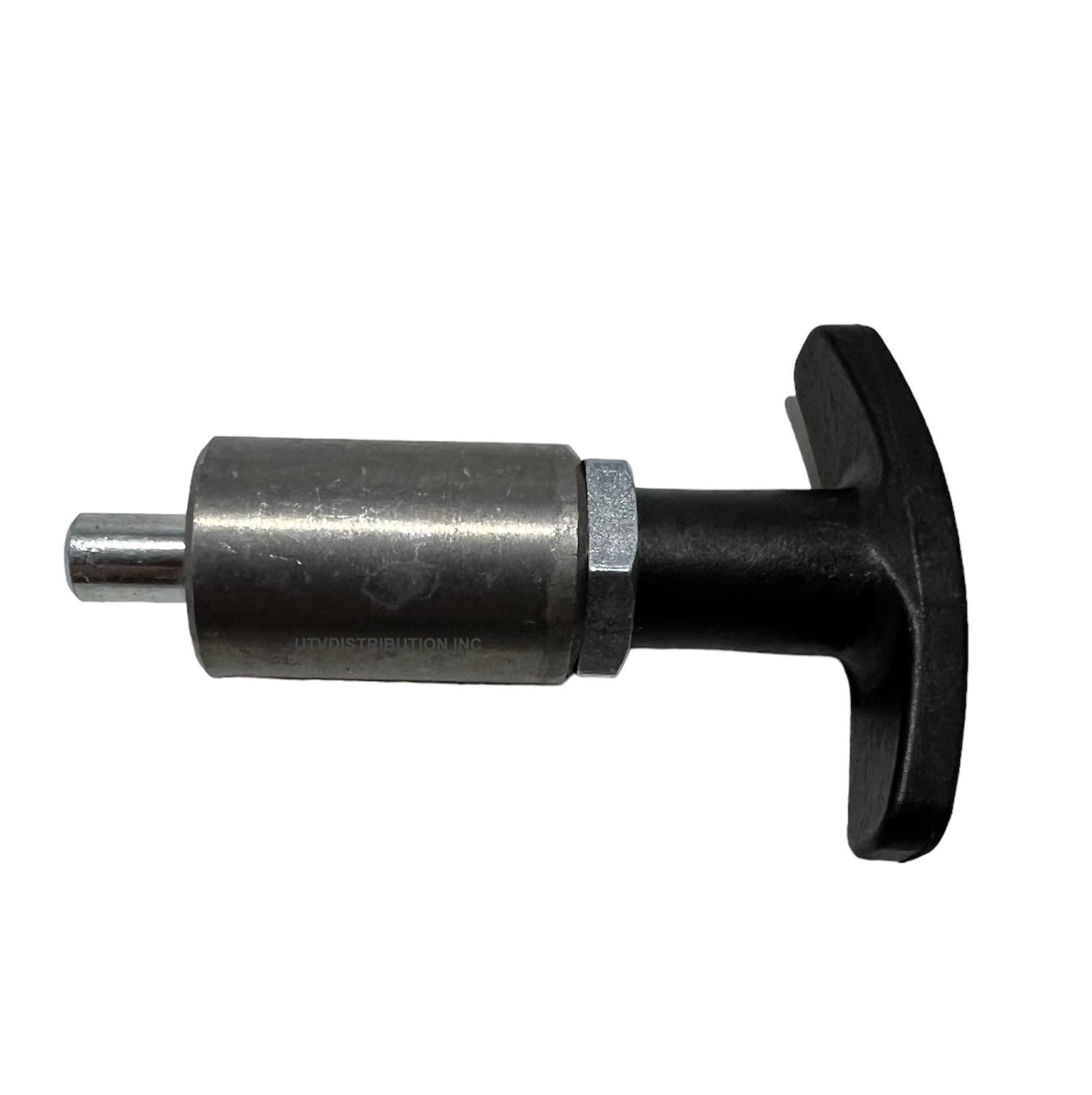 UTVDistribution T Handle Spring Loaded Pull Pin, 3/8" Shank, Nylon Plastic, Black