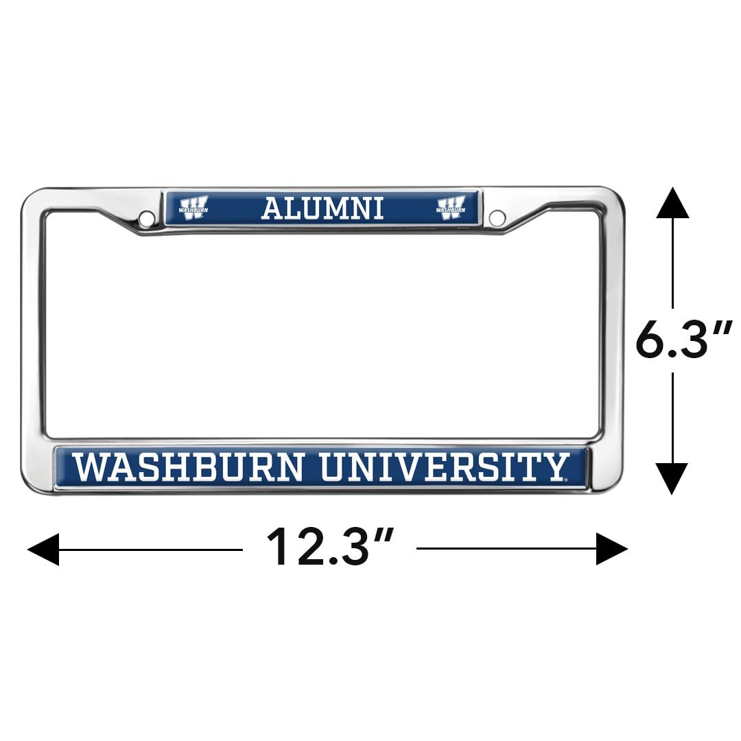 GRAPHICS & MORE Washburn University Alumni Metal License Plate Frame - Full Size, Washburn Ichabods Color