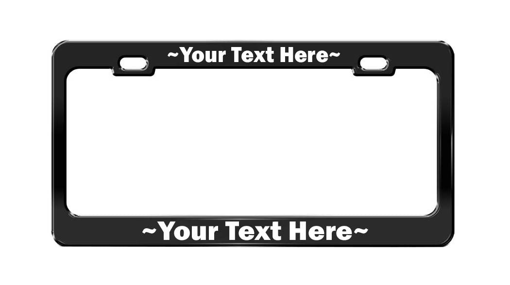 Custom Made Stainless Steel License Plate Frame Auto Car Accessory (Black-Vinyl, 1-Frame)