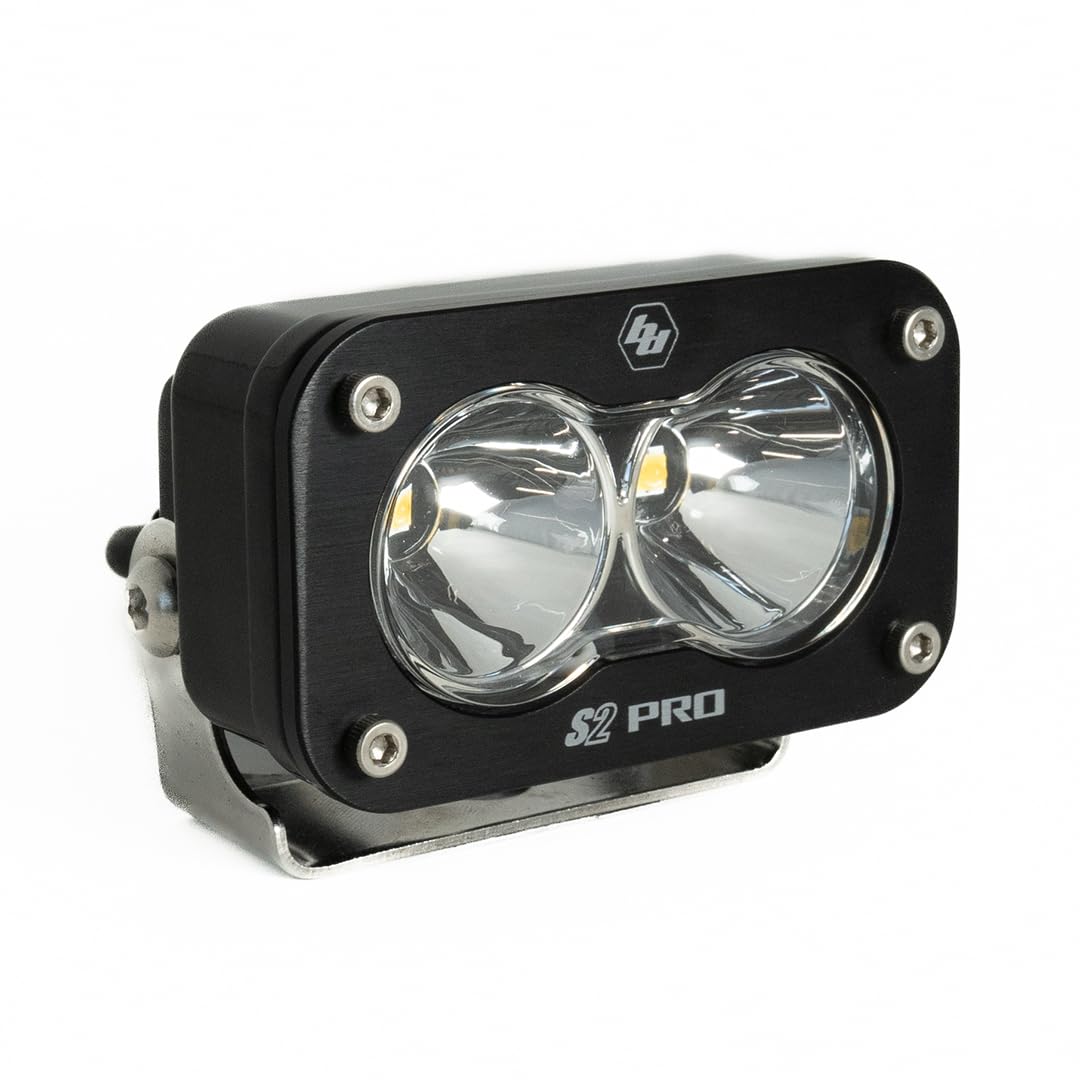 Baja Designs S2 Pro Black LED Light Pod for Trucks, Off Road, Wranglers, UTV, SUV - Spot Beam, Clear Lens