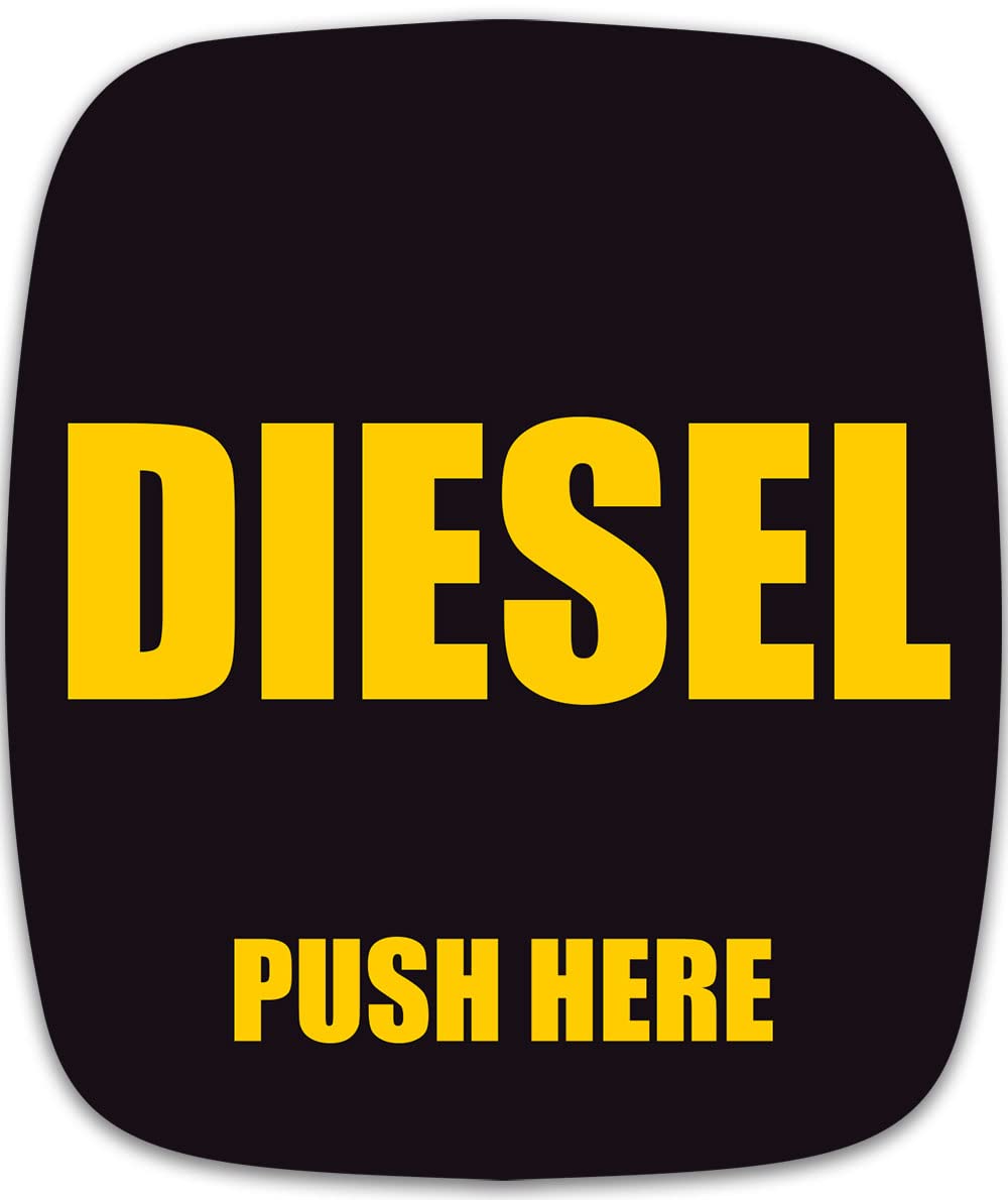 Diesel Push Here Sticker (Fuel Pumps Cetane Rating Truck Stops Gas Stations (2x2.5 Inches)
