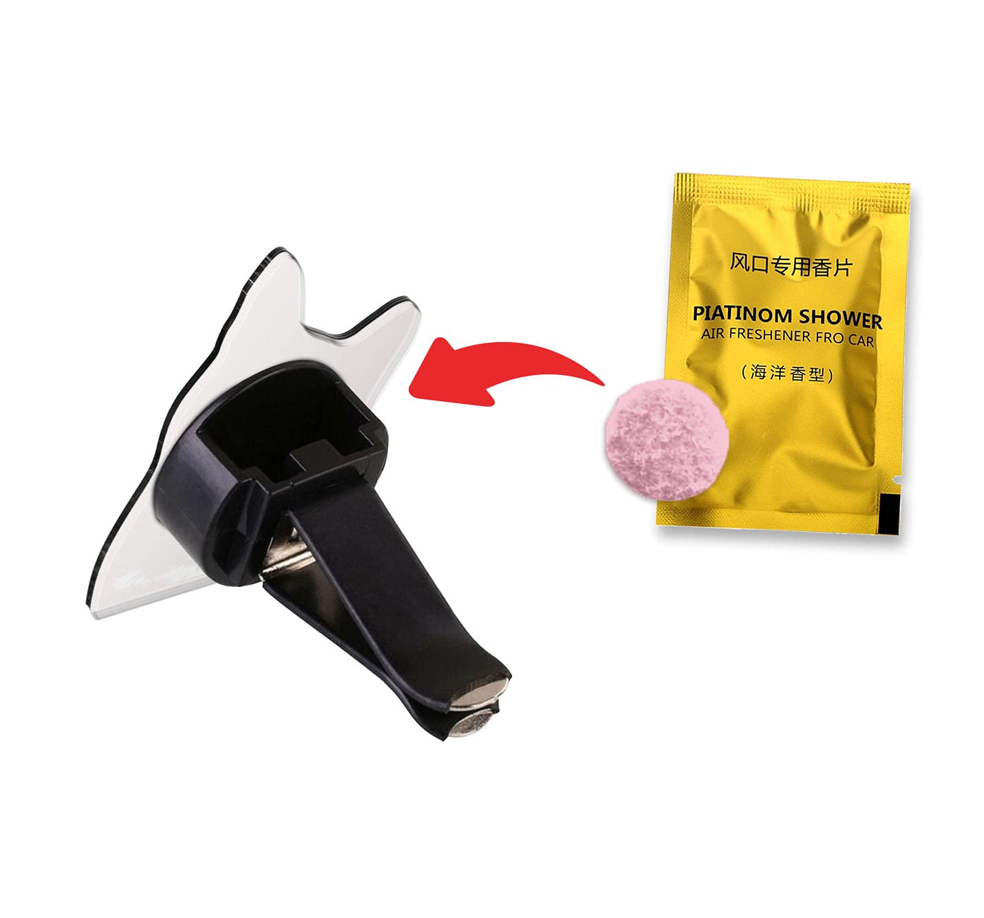WIRESTER Fresh Scented Car Air Freshener Vent Clip, Decorative Accessories, Interior Decoration for Cars - Cute Black White Tuxe