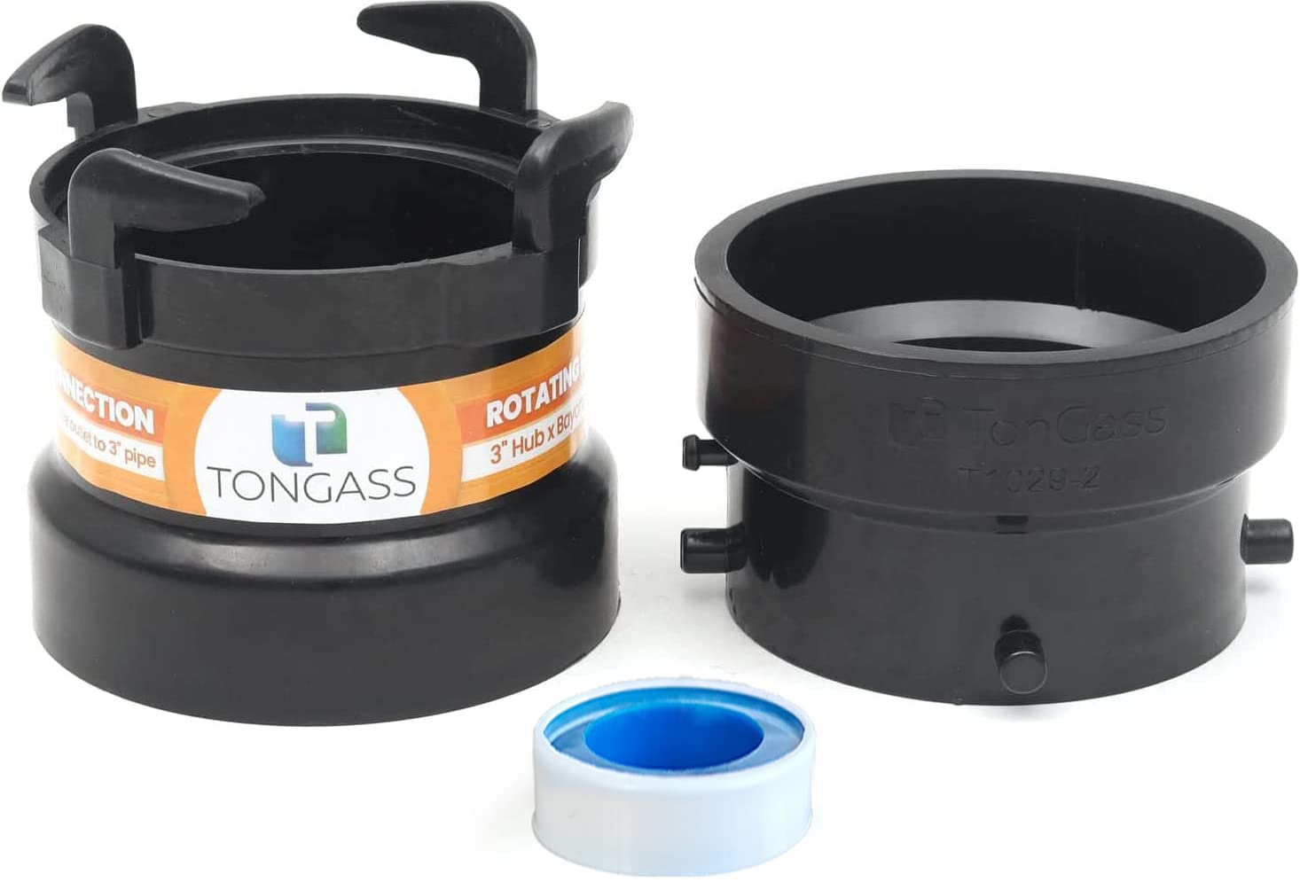 TonGass (Combo Pack) RV Sewer Hose Fitting Adapter to PVC, RV Sewer Connection & Termination Adapter - 3 Hub x Bayonet Hooks wit