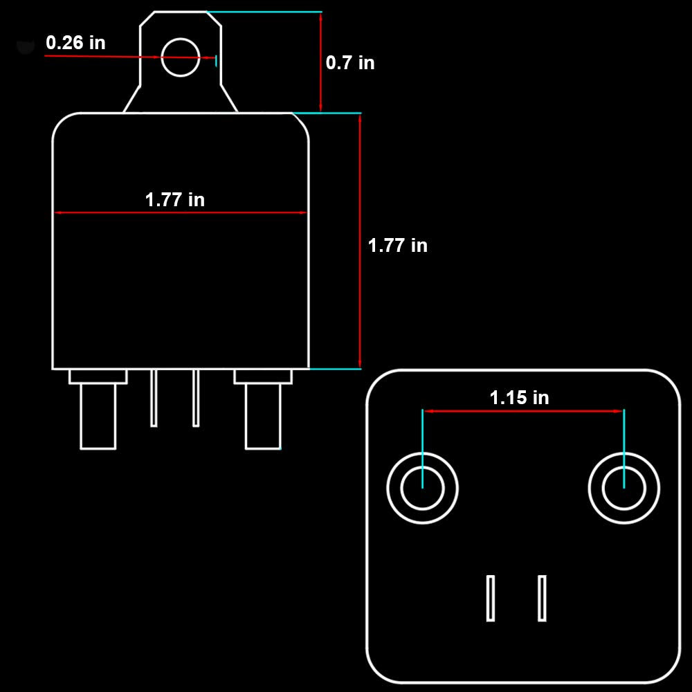 Irhapsody 200Amp 12V Continuous Duty Relay, 4-Pin Spst High-Current Starter Relay