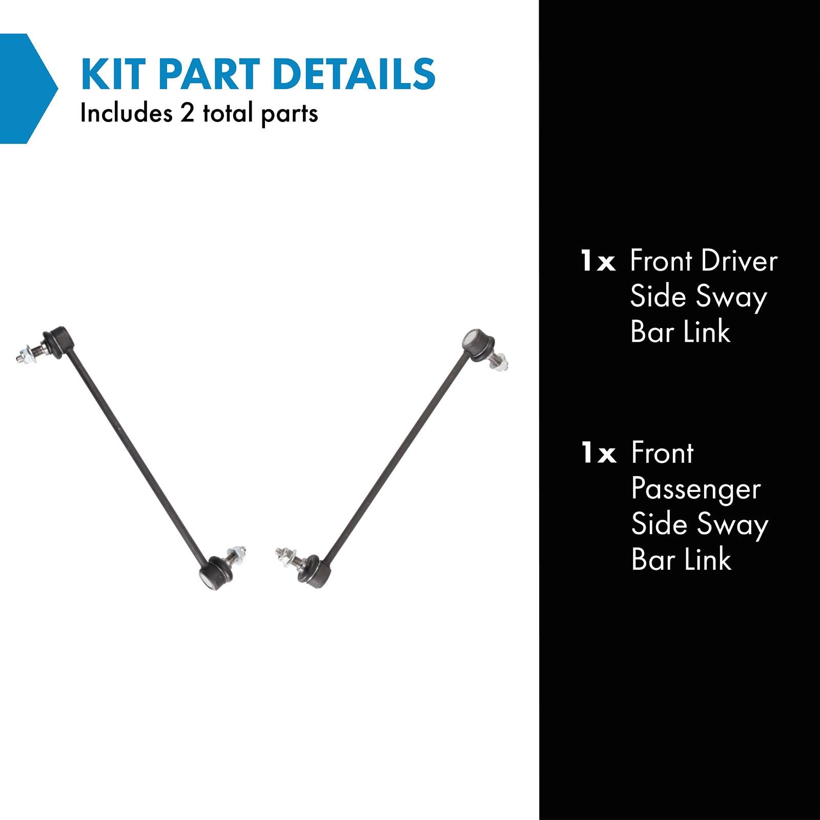 Trq Front Sway Bar Stabilizer Link Set Compatible With 2015-2019 Hyundai Sonata 2016-2020 Kia Optima