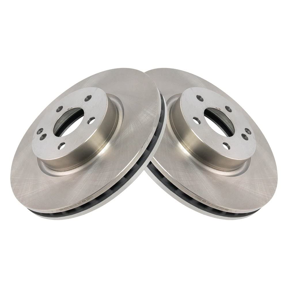 Trq Front Brake Rotors Set Solid Compatible With 2013-2014 Mercedes-Benz C300 2008-2012 C350 2014-2016 E250 2010-2016 E350 2015-