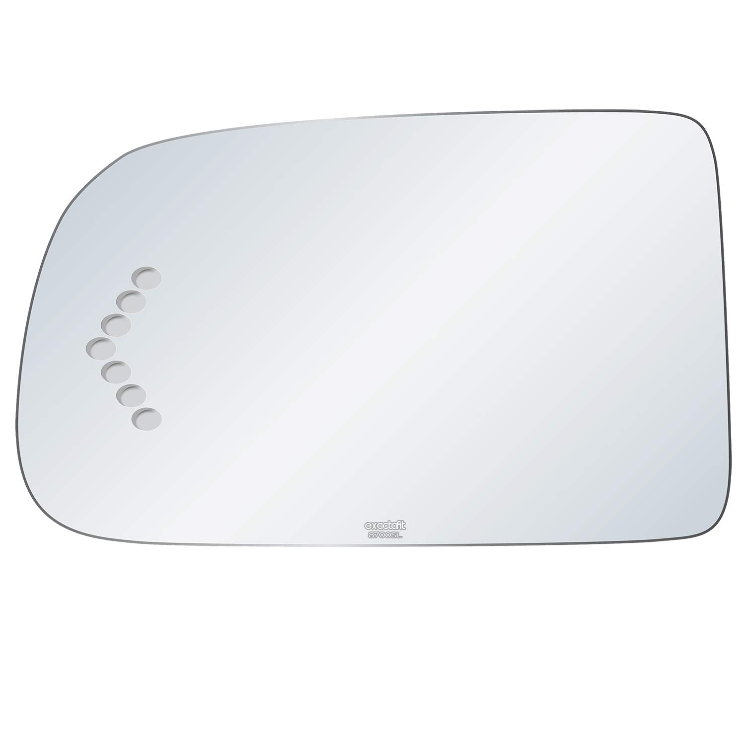 Exactafit 8700Sl Driver Side Mirror Glass Left Replacement With Turn Signal Arrow Compatible With 2003-2005 Chevy Avalanche Silv