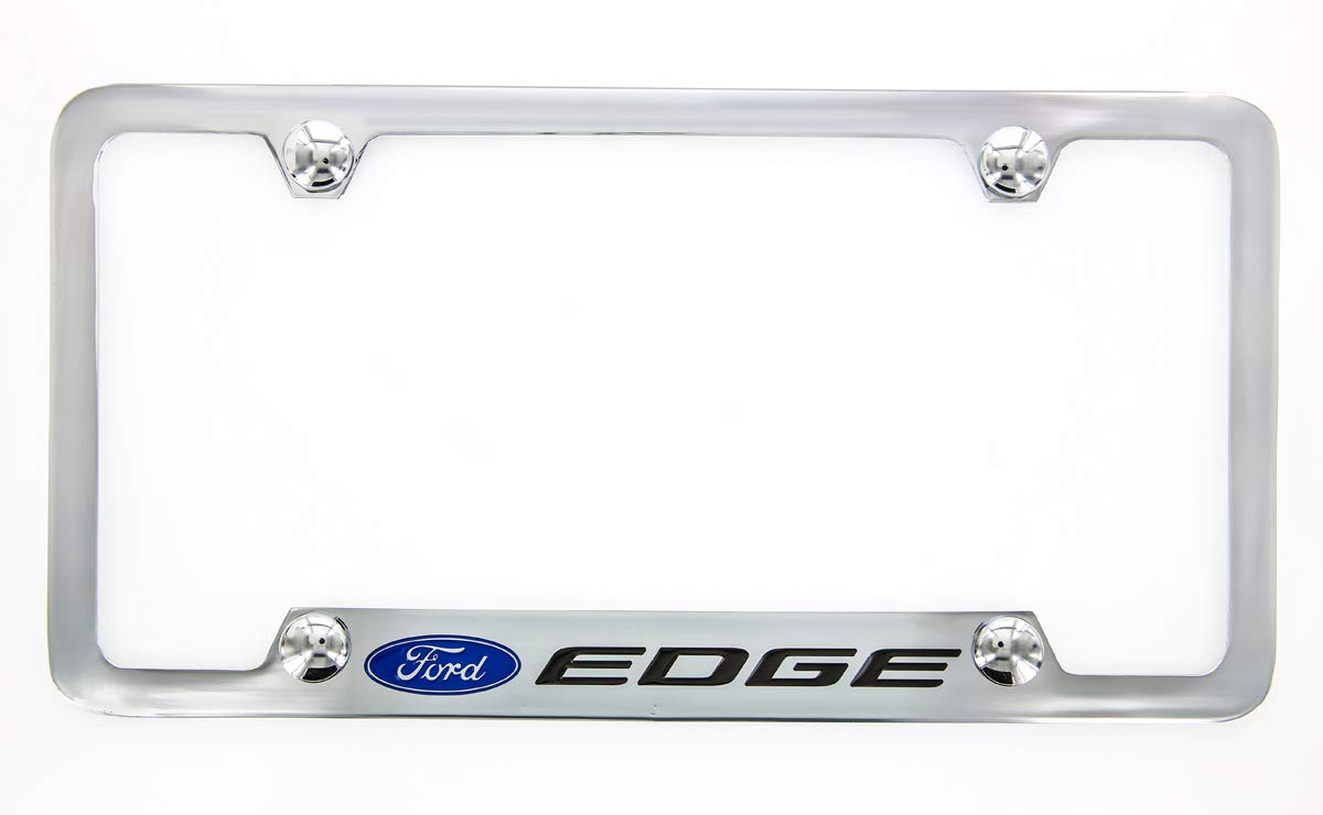 Ford Edge Chrome Plated Brass Metal License Plate Frame Holder 4 Hole