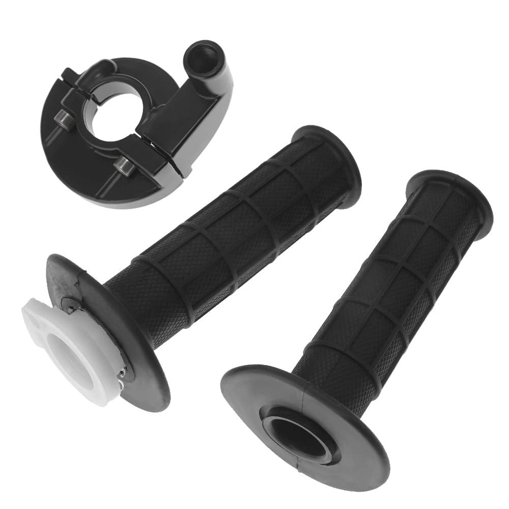 Zreneyfex Throttle Tube Handle Bar Grip Set Replacement for Yamaha YZ80 YZ85 YZ100 YZ125 YZ250, 7/8 inch, Black