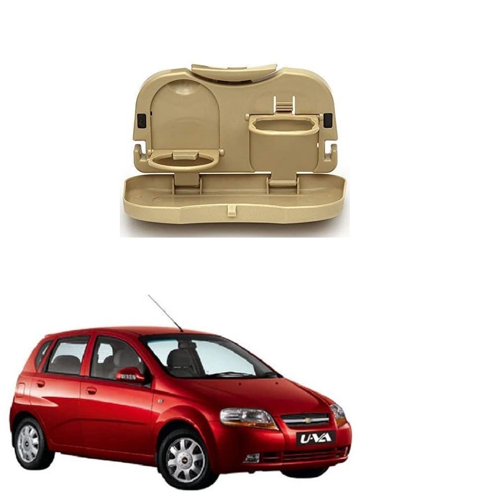 Stylish Foldable Compact Car Back Seat Tray for Food/ Drinks/ Cup/ Bottle Holder Universal Pack of 1 Suitable for Chevrolet UVA