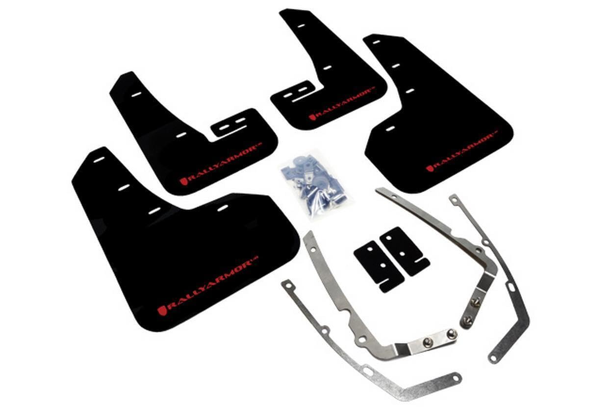 Rally Armor Mf37-Ur-Blk/Rd Black, Red Mud Flap With Logo (2015+ Vw Golf/Gti/Tsi Ur), 1 Pack