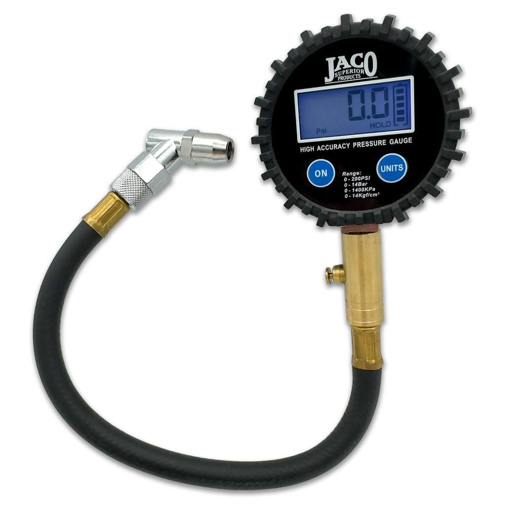JACO ElitePro Digital Tire Pressure Gauge  Professional Accuracy  200 PSI
