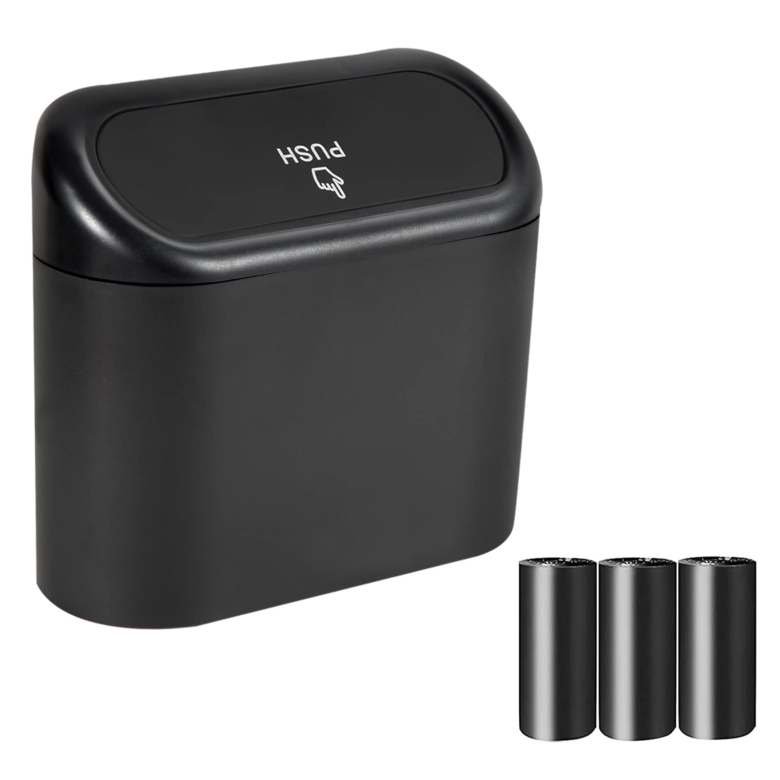 EnthuLove 1 Packs Mini Car Trash Can Bin with Lid and 45pcs Trash Bags,Car Trash Can Bin,Car Garbage Trash Can Storage for Front
