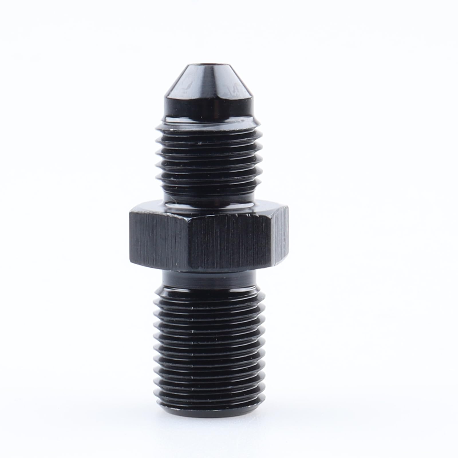AC PERFORMANCE Male M14 x 1.5 Metric Thread to -6 AN Flare Adapter Aluminum Black