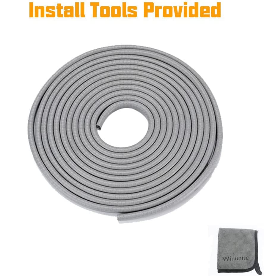 Winunite 65.6Ft(20M) Light Gray Car Door Protector Edge Guards Car Door Edge Guards, Universal Fit, Rubber, No Glue, U Shape, Fa