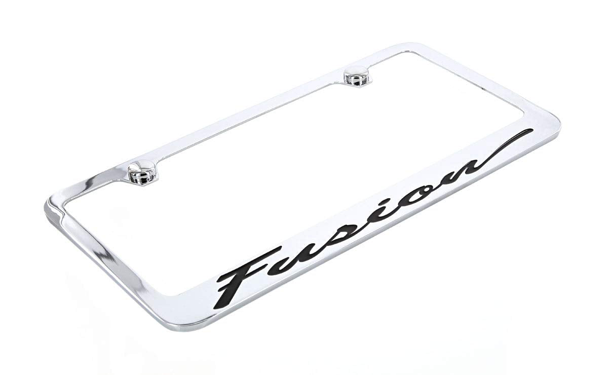 Ford Fusion Script Chrome Plated Metal License Plate Frame Holder